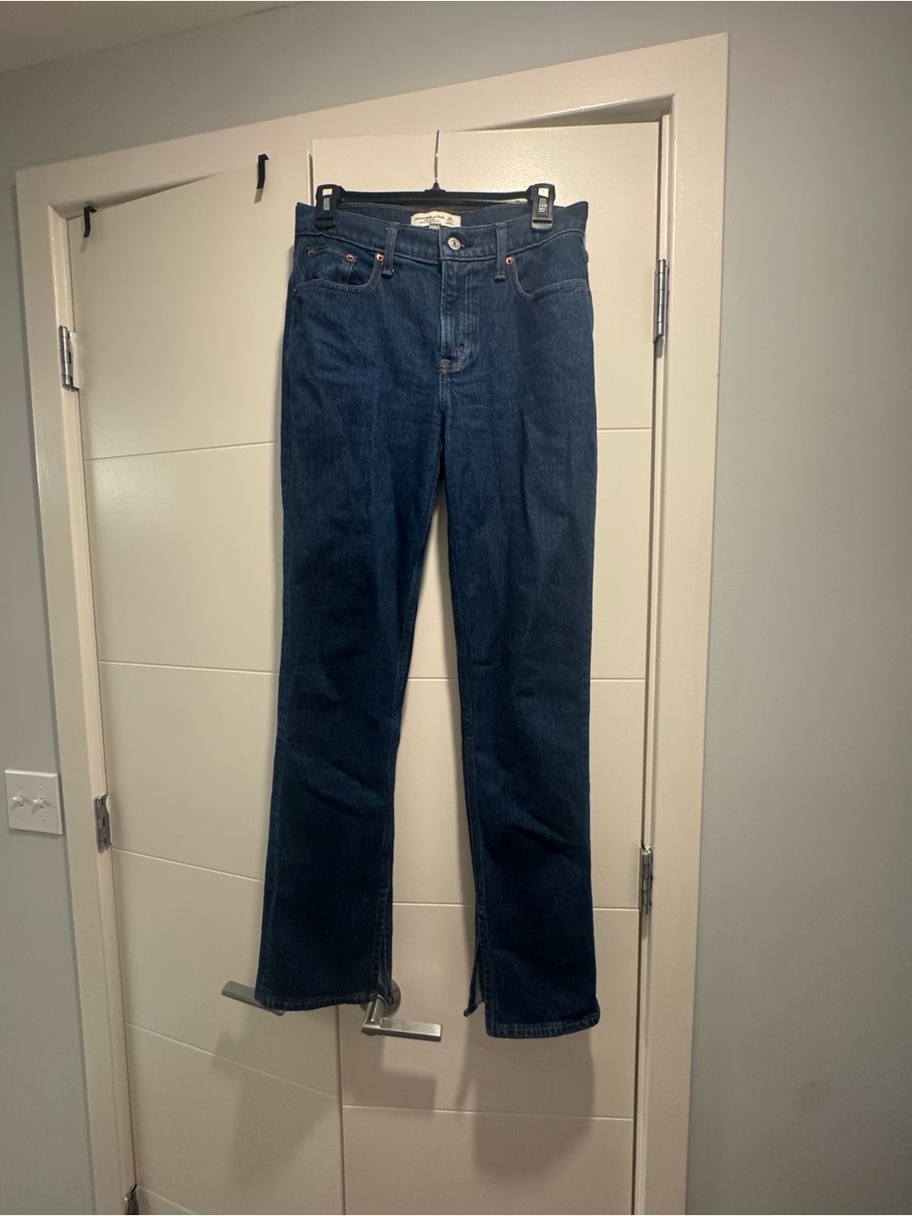 Abercrombie & Fitch Dark Blue Straight-Leg Jeans Curve Love